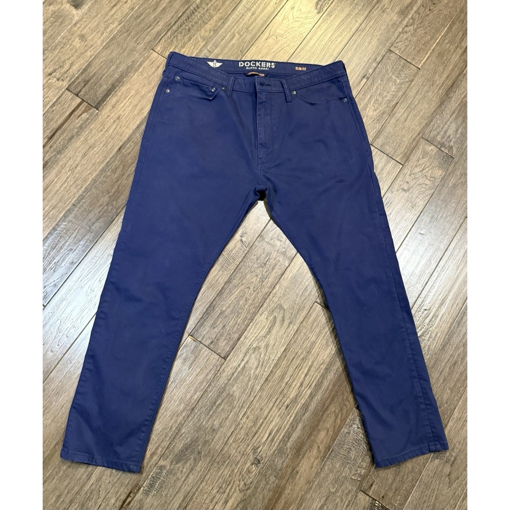 Dockers Supreme Flex‎ Men's Pants Blue 36x29 Slim Fit Pre Owned
